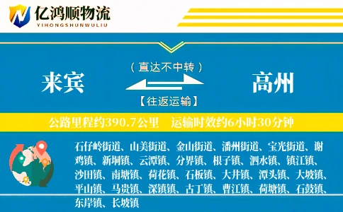 来宾到高州物流公司