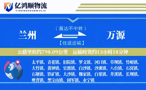 兰州到万源物流公司