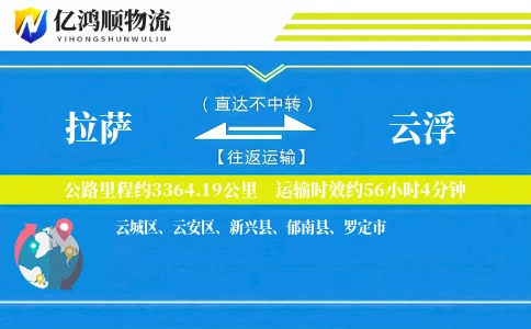 拉萨到云浮物流公司