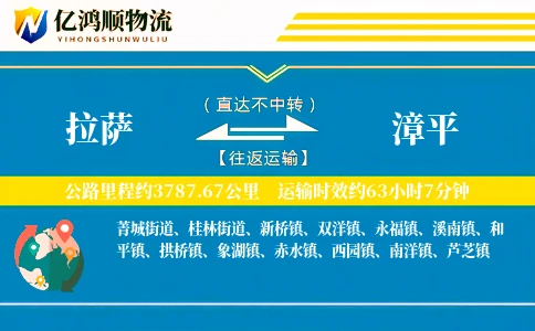 拉萨到漳平物流公司