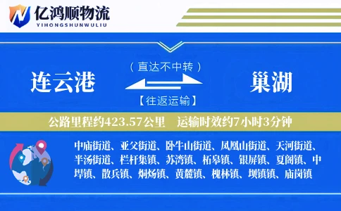 连云港到巢湖物流公司