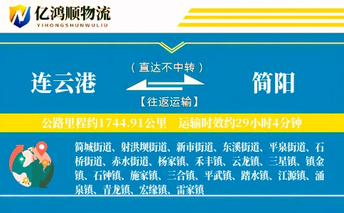 连云港到简阳物流公司