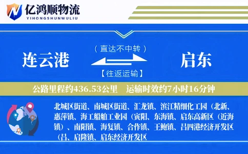 连云港到启东物流公司