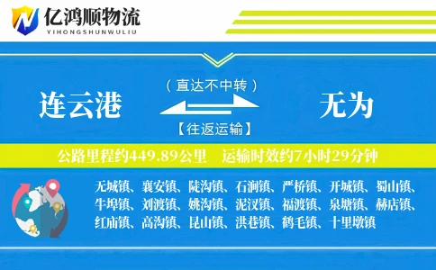 连云港到无为物流公司