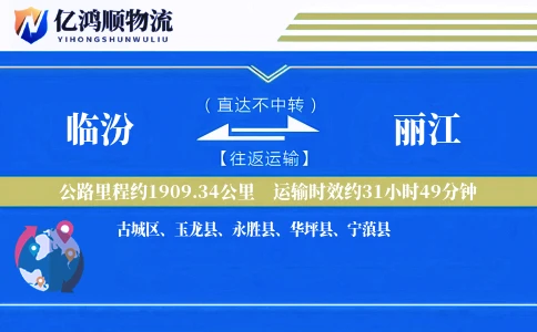 临汾到丽江物流公司