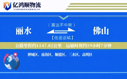 丽水到佛山物流公司