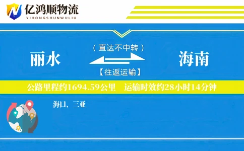 丽水到海南物流公司