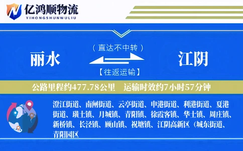 丽水到江阴物流公司