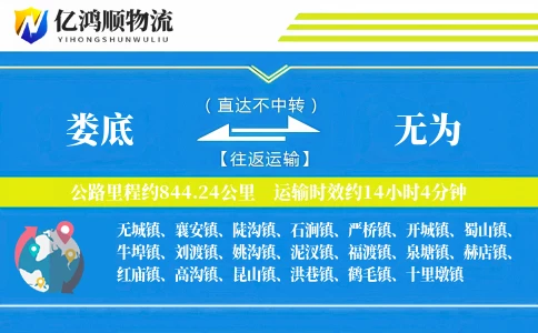 娄底到无为物流公司