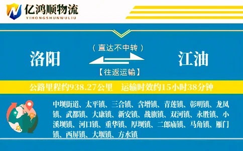 洛阳到江油物流公司