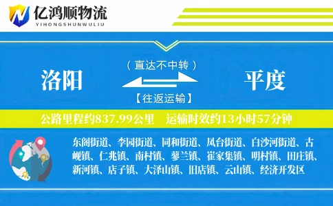 洛阳到平度物流公司