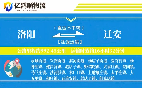 洛阳到迁安物流公司
