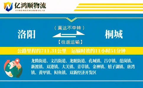 洛阳到桐城物流公司