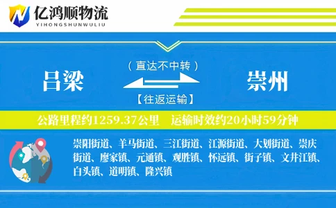 吕梁到崇州物流公司