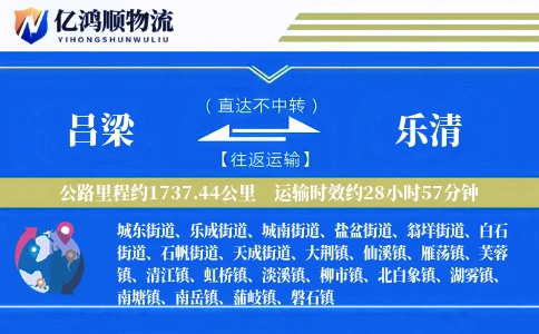 吕梁到乐清物流公司