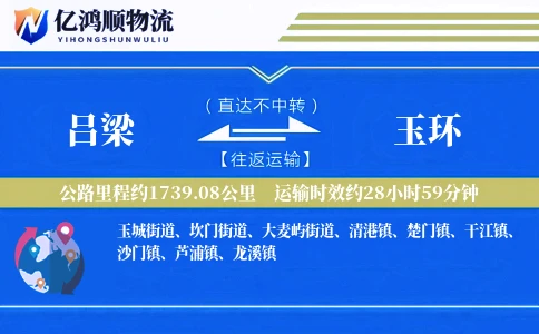 吕梁到玉环物流公司