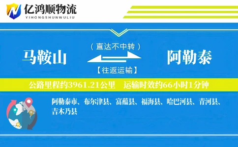 马鞍山到阿勒泰物流公司