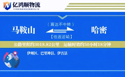 马鞍山到哈密物流公司