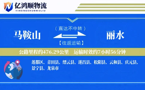 马鞍山到丽水物流公司