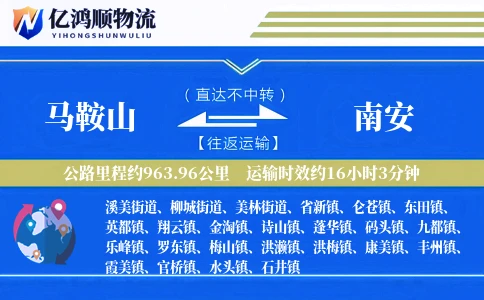马鞍山到南安物流公司