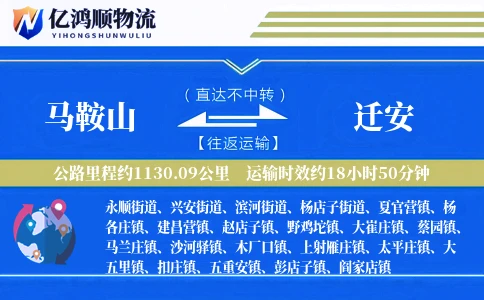 马鞍山到迁安物流公司