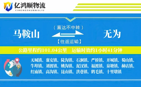 马鞍山到无为物流公司