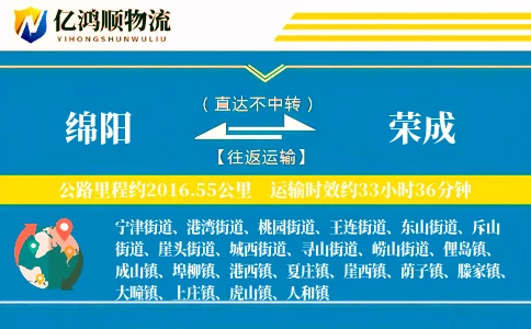 绵阳到荣成物流公司
