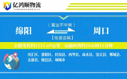 绵阳到周口物流公司