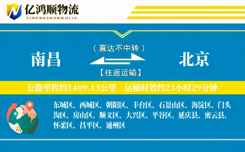 南昌到北京物流公司