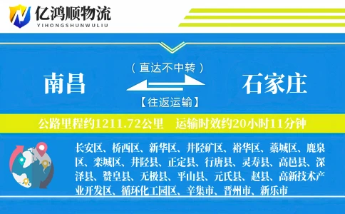 南昌到石家庄物流公司