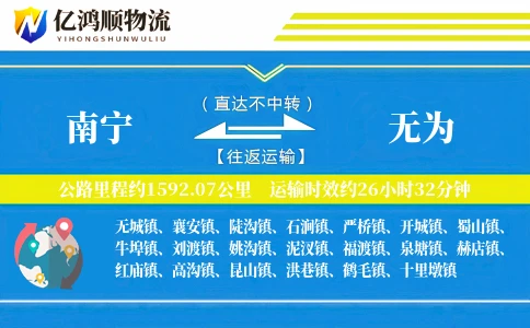 南宁到无为物流公司