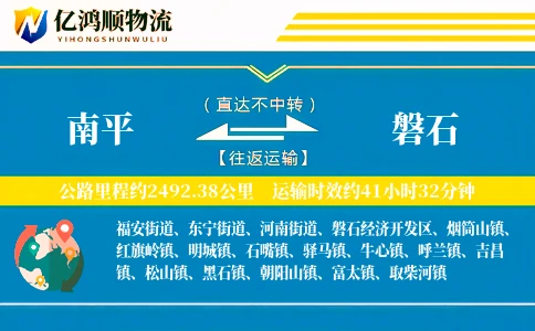 南平到磐石物流公司