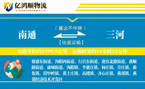 南通到三河物流公司