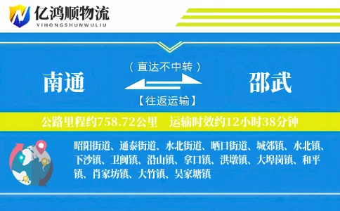 南通到邵武物流公司