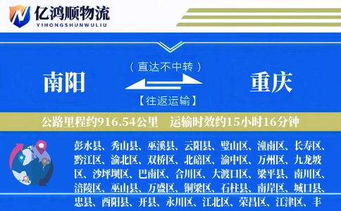 南阳到重庆物流公司