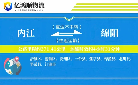 内江到绵阳物流公司
