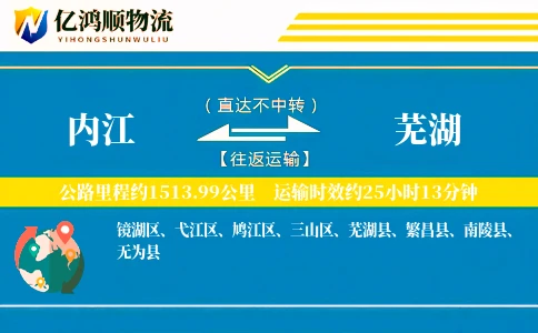内江到芜湖物流公司