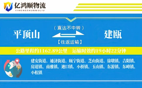 平顶山到建瓯物流公司