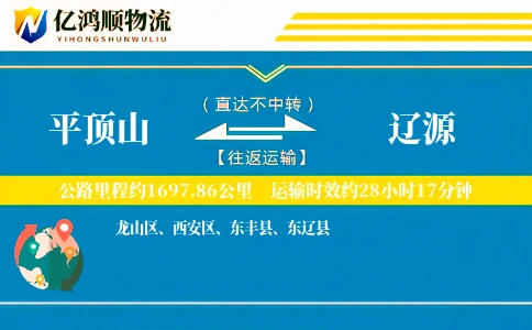 平顶山到辽源物流公司