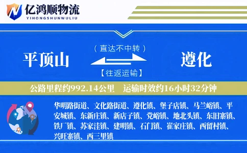 平顶山到遵化物流公司