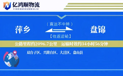 萍乡到盘锦物流公司