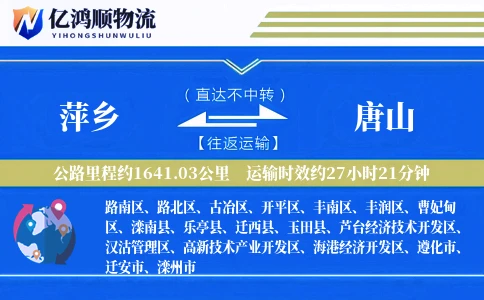 萍乡到唐山物流公司