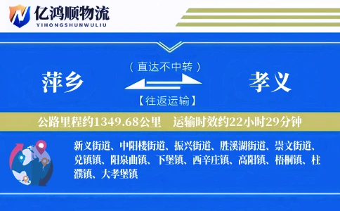 萍乡到孝义物流公司
