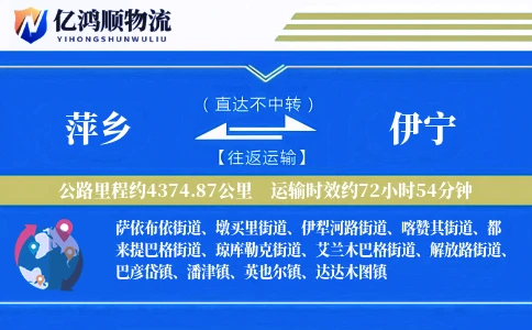 萍乡到伊宁物流公司