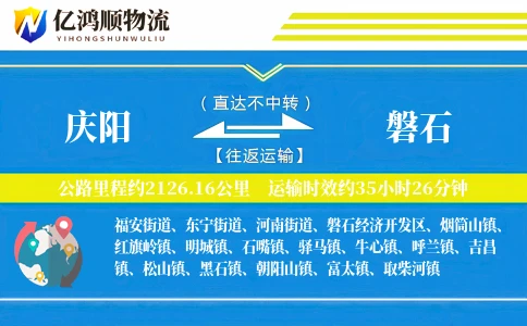 庆阳到磐石物流公司