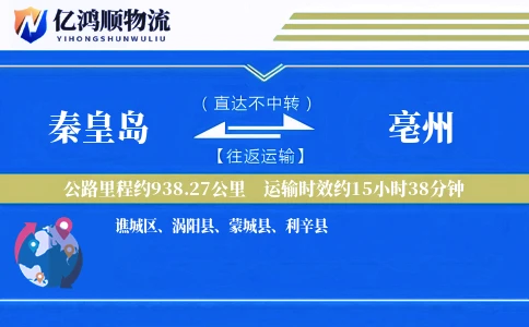 秦皇岛到亳州物流公司