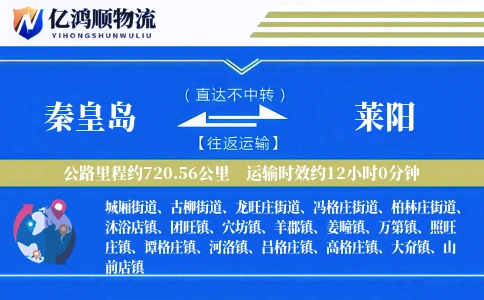 秦皇岛到莱阳物流公司