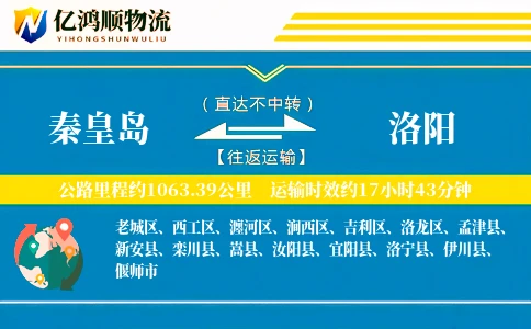 秦皇岛到洛阳物流公司