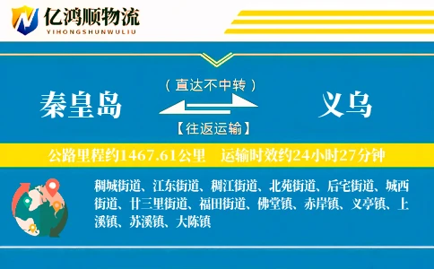 秦皇岛到义乌物流公司