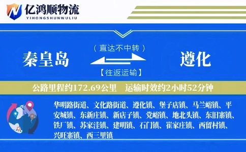 秦皇岛到遵化物流公司